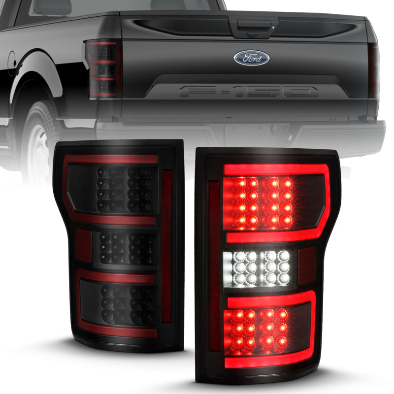 Load image into Gallery viewer, ANZO 18-19 Ford F-150 LED Taillight Black Housing Clear Lens Red Light Bar W/Sequential
