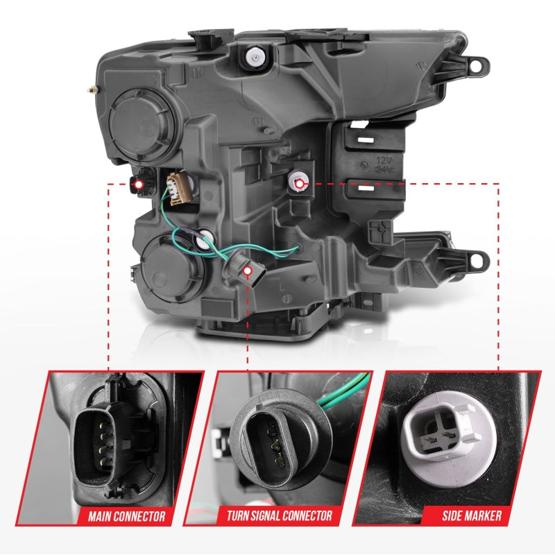 Load image into Gallery viewer, ANZO 2018-2020 Ford F-150 Projector Headlight w/Plank Style Switchback Chrome Housing
