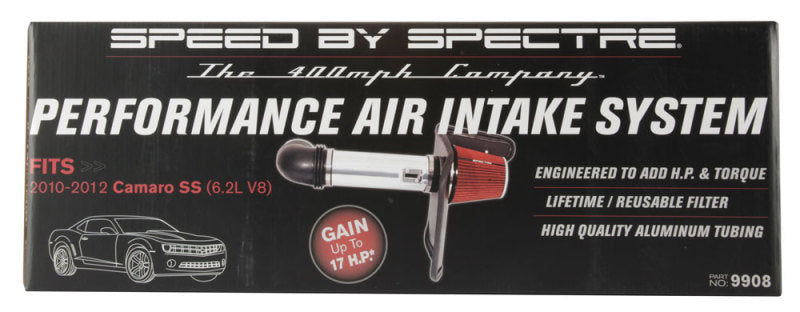Load image into Gallery viewer, Spectre 10-12 Chevy Camaro V8-6.2L F/I Air Intake Kit - Clear Anodized w/Red Filter
