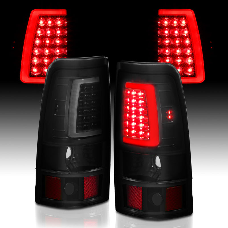 Load image into Gallery viewer, ANZO 2003-2006 Chevy Silverado 1500 LED Taillights Plank Style Black w/Smoke Lens
