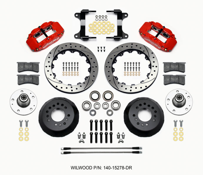 Wilwood Narrow Superlite 6R Front Hub Kit 12.88in Drill Red 82-92 Camaro//Firebird