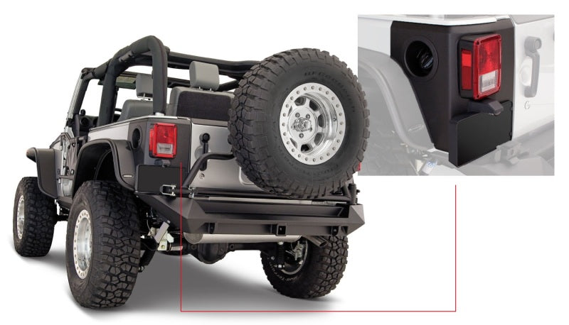 Load image into Gallery viewer, Bushwacker 07-18 Jeep Wrangler Trail Armor Rear Corners - Black
