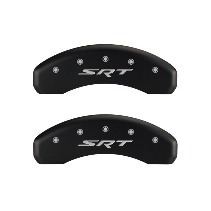 Load image into Gallery viewer, MGP 4 Caliper Covers Engraved Front &amp; Rear SRT Red finish silver ch
