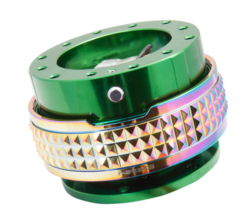 Load image into Gallery viewer, NRG Quick Release Kit - Pyramid Edition - Green Body / Neochrome Pyramid Ring
