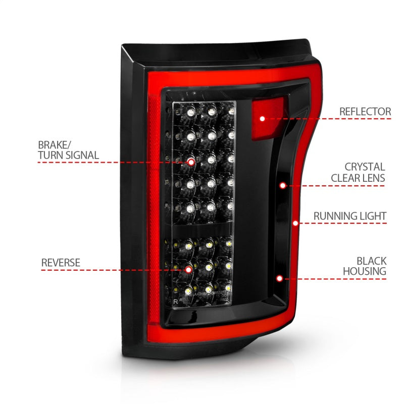Load image into Gallery viewer, ANZO 2015-2016 Ford F-150 LED Taillights Black
