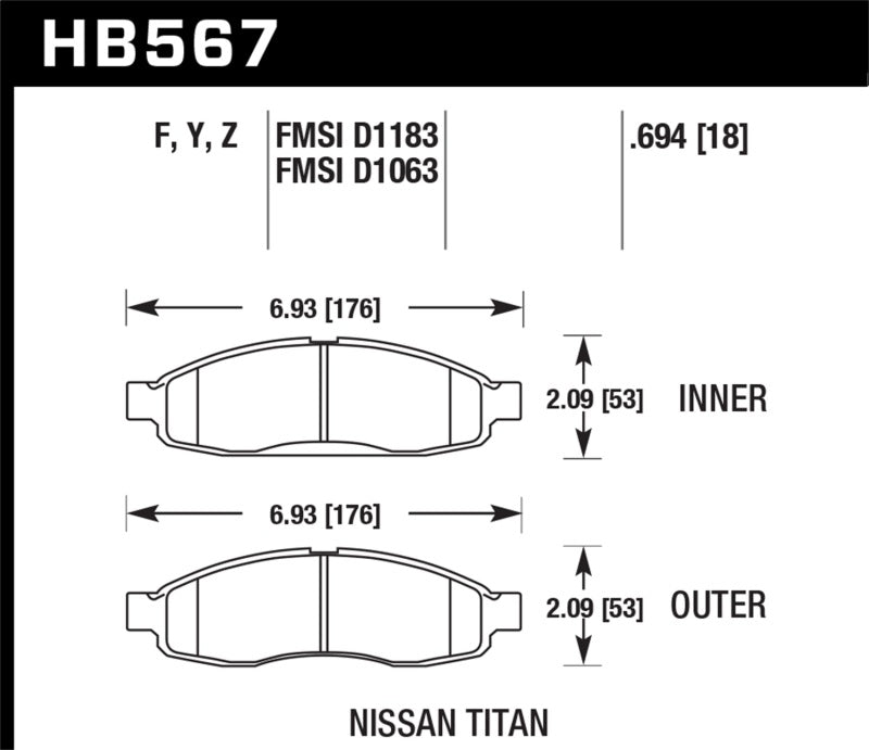 Load image into Gallery viewer, Hawk 04-06 Infiniti QX56 / 05-06 Armada / 04 Pathfinder / 04-07 Titan LTS Street Front Brake Pads
