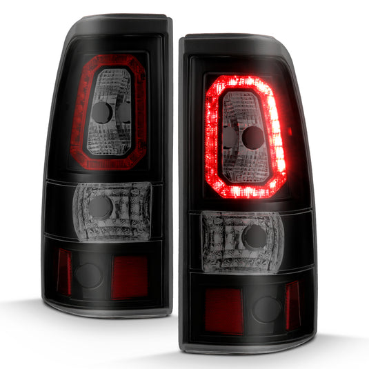 ANZO 2003-2006 Chevy Silverado 1500 LED Taillights Plank Style Black w/Smoke Lens