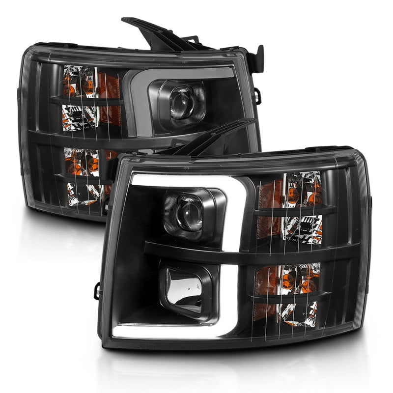 Load image into Gallery viewer, ANZO 07-13 Chevrolet Silverado 3500 Projector Headlights - Black Amber
