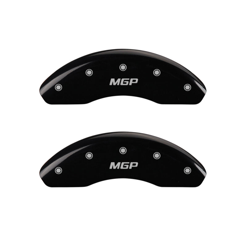 Load image into Gallery viewer, MGP 4 Caliper Covers Engraved Front &amp; Rear MGP Black finish silver ch
