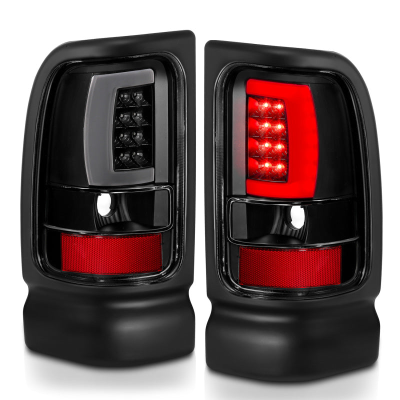 Load image into Gallery viewer, ANZO 1994-2001 Dodge Ram 1500 LED Taillights Plank Style Black w/Clear Lens
