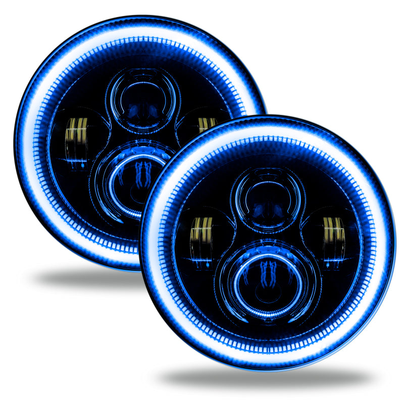 Load image into Gallery viewer, Oracle 7in High Powered LED Headlights - Black Bezel - Blue
