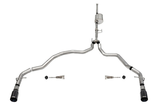 Corsa 2021-2025 Ford F-150 SuperCrew/6.5in Bed 3.5L V6 Sport Cat-Back Dual Rear Exit-Black PVD