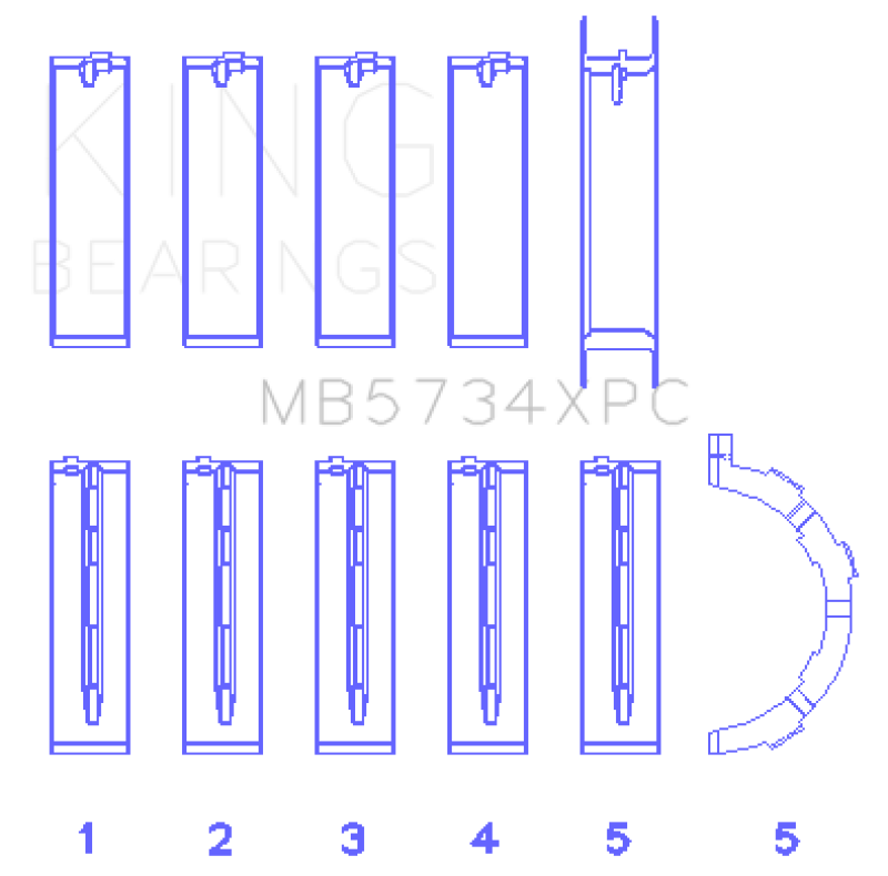 Load image into Gallery viewer, King Engine Bearings Ford 302cid Coyote Coated (Size .026) Crankshaft Main Bearings (Set of 5)
