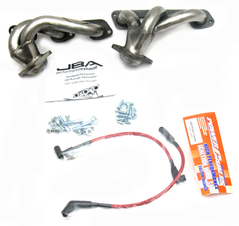 Load image into Gallery viewer, JBA 07-11 Jeep 3.8L V6 1-1/2in Primary Raw 409SS Cat4Ward Header
