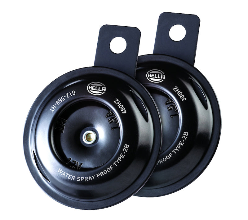 Load image into Gallery viewer, Hella Horn Kit Bx Blk Disc Mcycle 12V Univ
