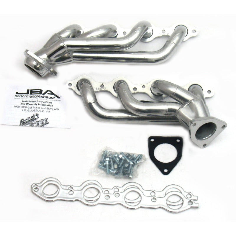 Load image into Gallery viewer, JBA 02-13 GM Truck 4.8L/5.3L LS Silver Ctd Cat4Ward Header
