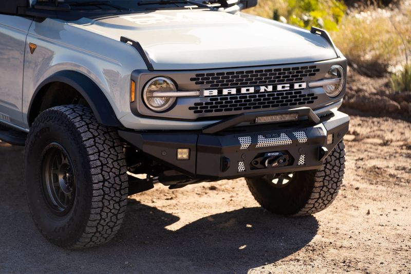 Load image into Gallery viewer, DV8 Offroad 2021+ Ford Bronco Front Bumper Winch Capable w/ Optional Bull Bar/Aux Light Opening
