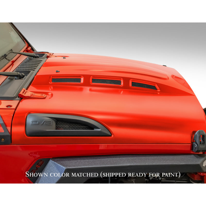 Load image into Gallery viewer, DV8 Offroad 18+ Jeep JL Heat Dispersion Hood - Primer Black
