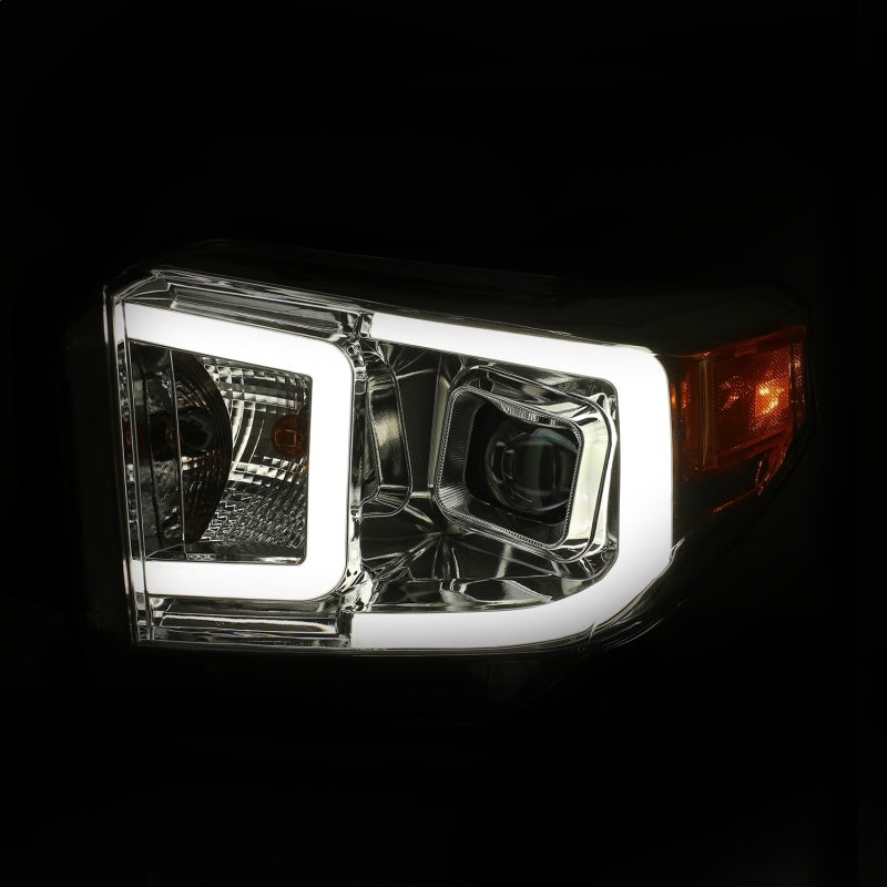 Load image into Gallery viewer, ANZO 14-17 Toyota Tundra Plank Style Projector Headlights Chrome w/ Amber
