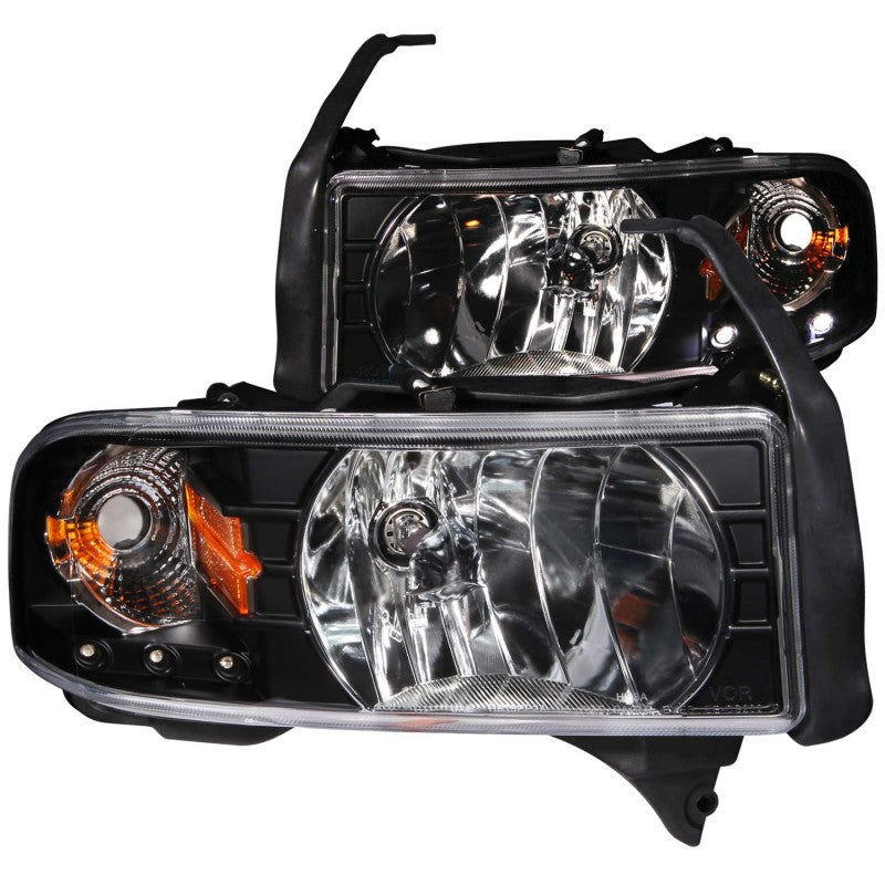 Load image into Gallery viewer, ANZO 1994-2001 Dodge Ram Crystal Headlights Black w/ LED
