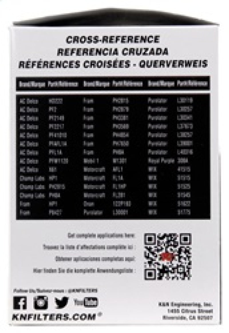 Load image into Gallery viewer, K&amp;N Oil Filter for Ford/Audi/VW/Toyota/Mercury/Mazda/Nissan/Dodge/Lincoln/Volvo 3.656in OD

