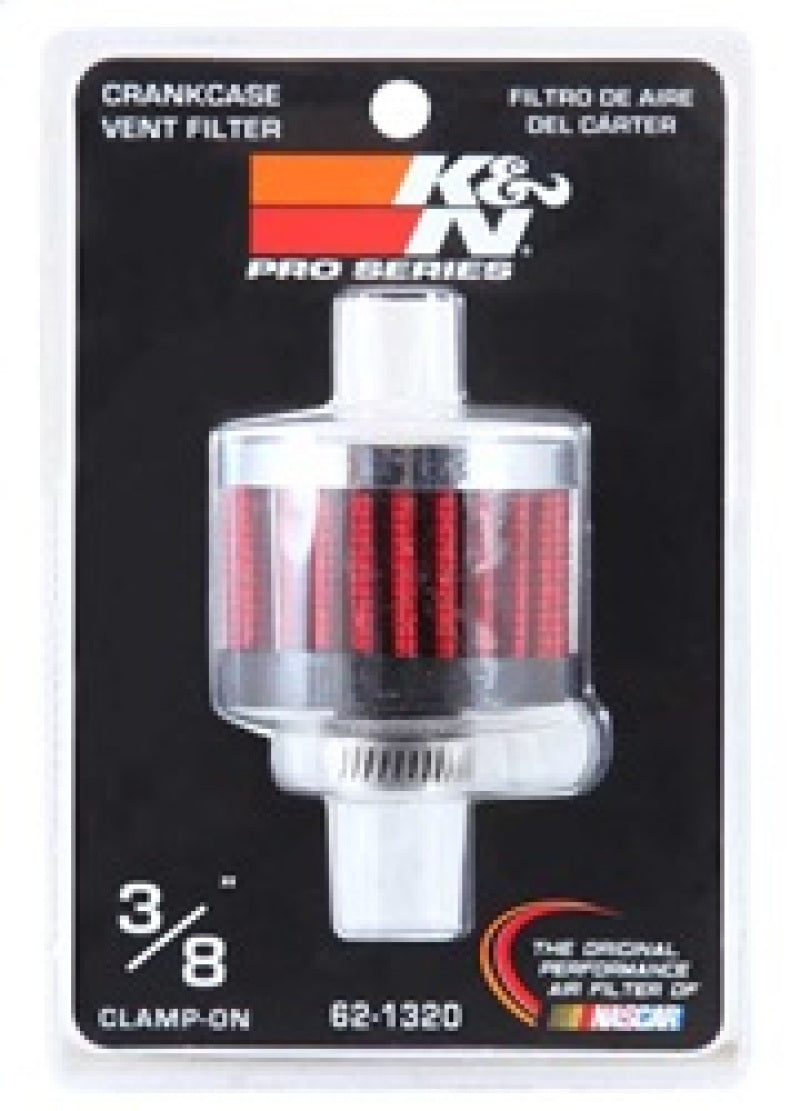 Load image into Gallery viewer, K&amp;N Clamp On Rubber Base Crankcase Vent Filter 0.375in Flange ID x 2in OD x 1.5in Height
