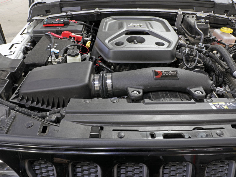 Load image into Gallery viewer, aFe Super Stock Induction System Pro Dry S Media 18-21 Jeep Wrangler JL L4-2.0L (t)
