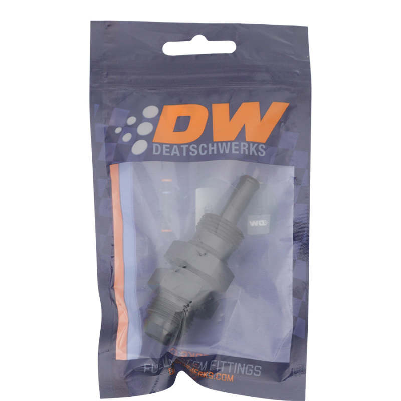 Load image into Gallery viewer, DeatschWerks 8AN Male Flare to Straight 3/8in Single Hose Barb - Anodized Matte Black
