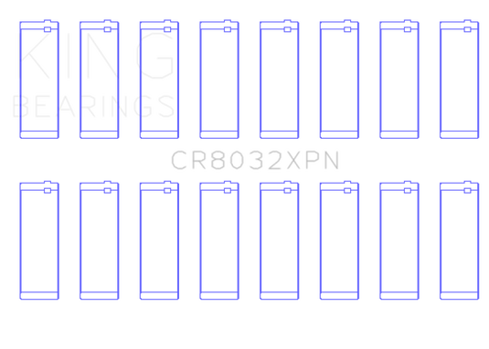 King Engine Bearings Chrysler 345/370 16V (Size .026) Connecting Rod Bearings (Set of 8)
