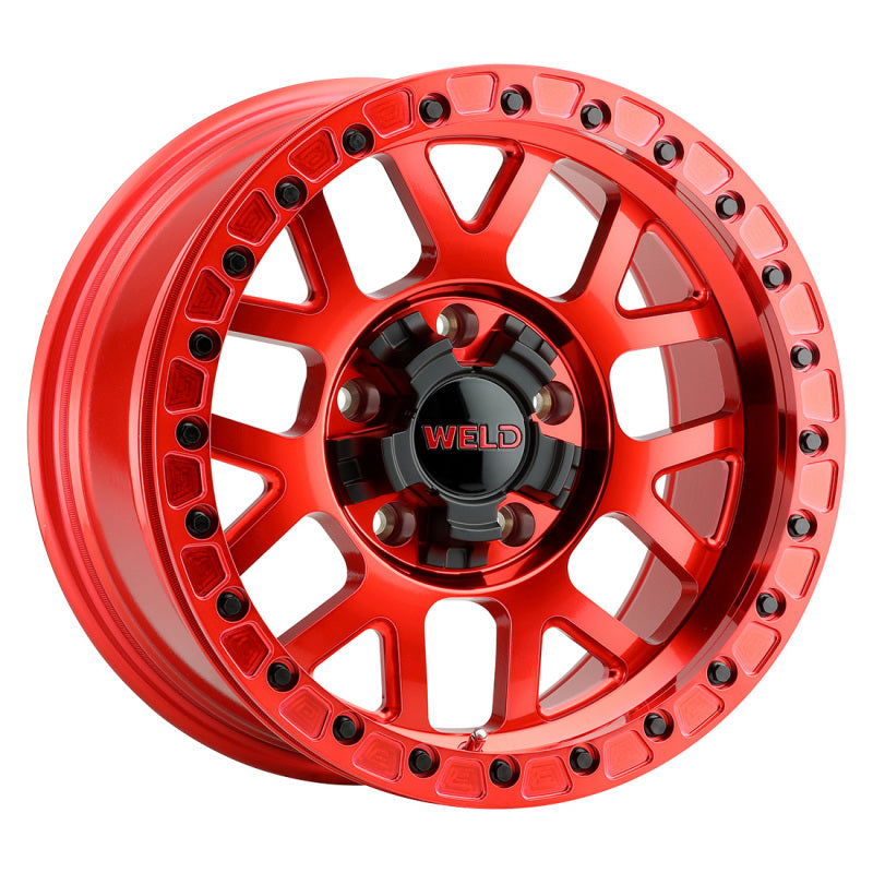 Load image into Gallery viewer, Weld Off-Road W905 17X10 Cinch Beadlock 5X127 5X139.7 ET-24 BS4.50 Candy Red / Red Ring 87.1
