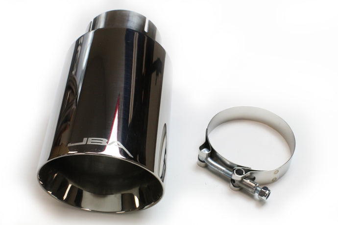 JBA 2.5in x 4.5in x 8 1/4in Double Wall Polished Chrome Tip - Clamp On