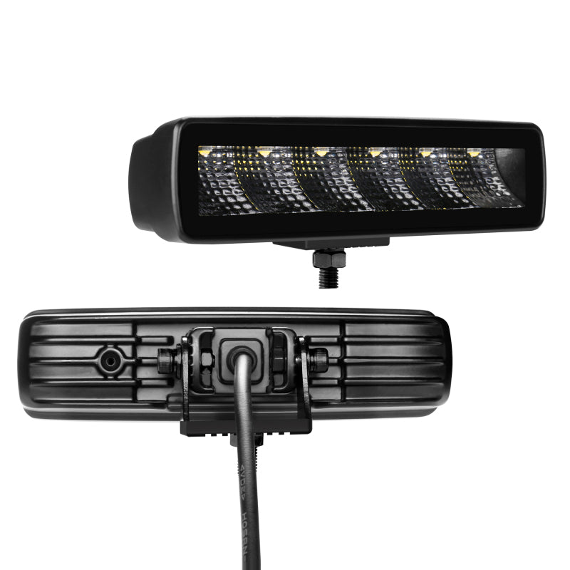 Load image into Gallery viewer, Go Rhino Xplor Blackout Series Sixline LED Flood Light Kit (Surface/Threaded Stud Mnt) - Blk (Pair)
