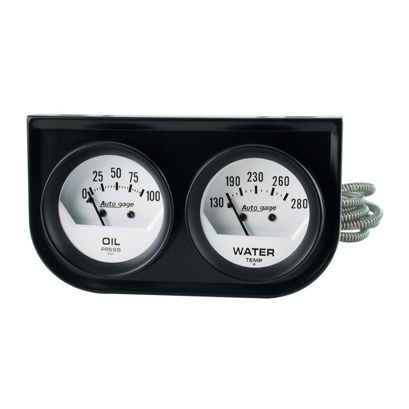 Load image into Gallery viewer, AutoMeter Gauge Console Oilp/Wtmp 2in. 100PSI/280 Deg. F Wht Dial Blk Bzl Autogage

