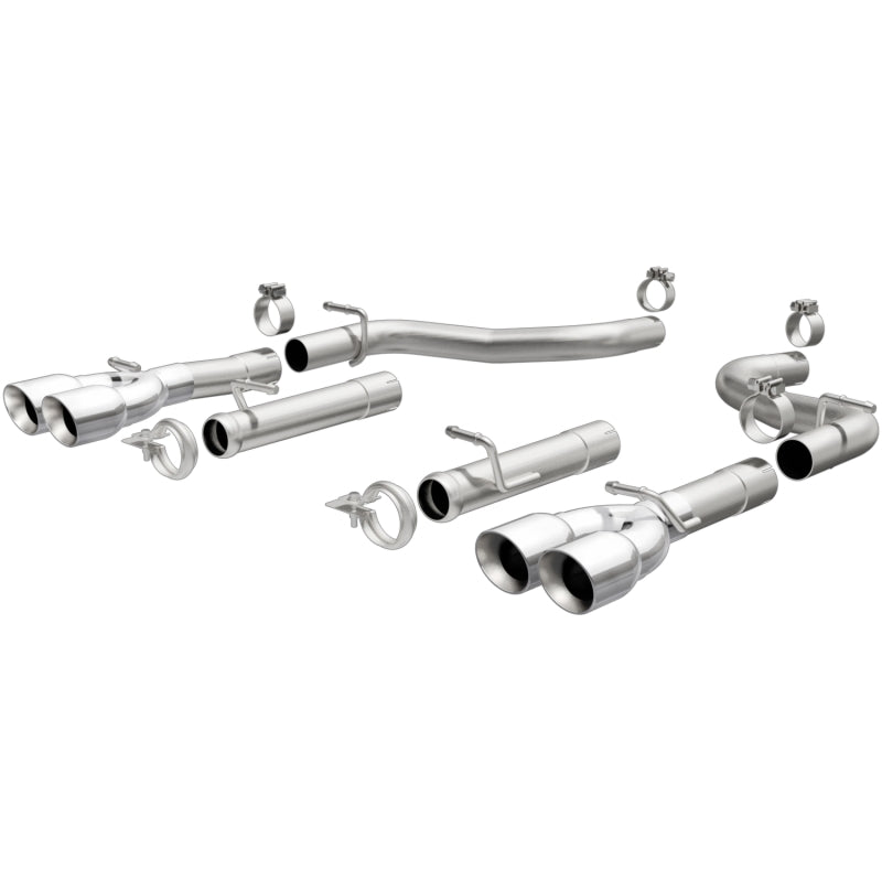 Load image into Gallery viewer, MagnaFlow Axle-Back, SS, 2.5in, Quad Split Rear 3.5in Tip 2015 Dodge Challenger R/T 5.7L
