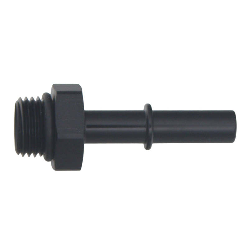 Load image into Gallery viewer, DeatschWerks 6AN ORB Male to 5/16in Male EFI Quick Connect Adapter - Anodized Matte Black
