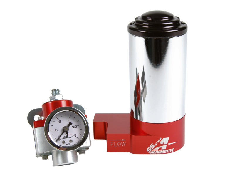 Load image into Gallery viewer, Aeromotive SS Carbureted Pump Reg Gauge Kit - AN Style Ports
