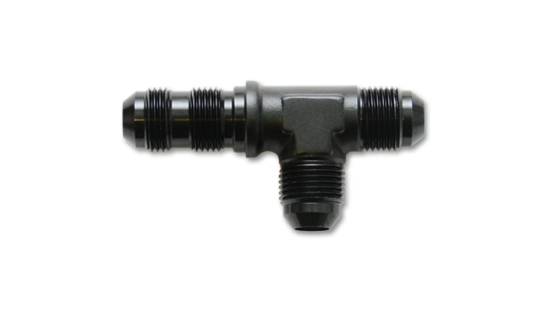 Load image into Gallery viewer, Vibrant -6AN Bulkhead Adapter Tee on Run Fittings - Anodized Black Only
