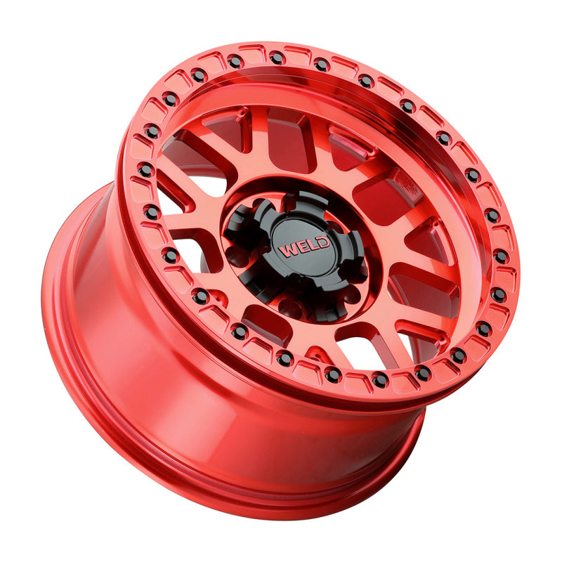 Load image into Gallery viewer, Weld Off-Road W905 17X10 Cinch Beadlock 5X127 5X139.7 ET-24 BS4.50 Candy Red / Red Ring 87.1
