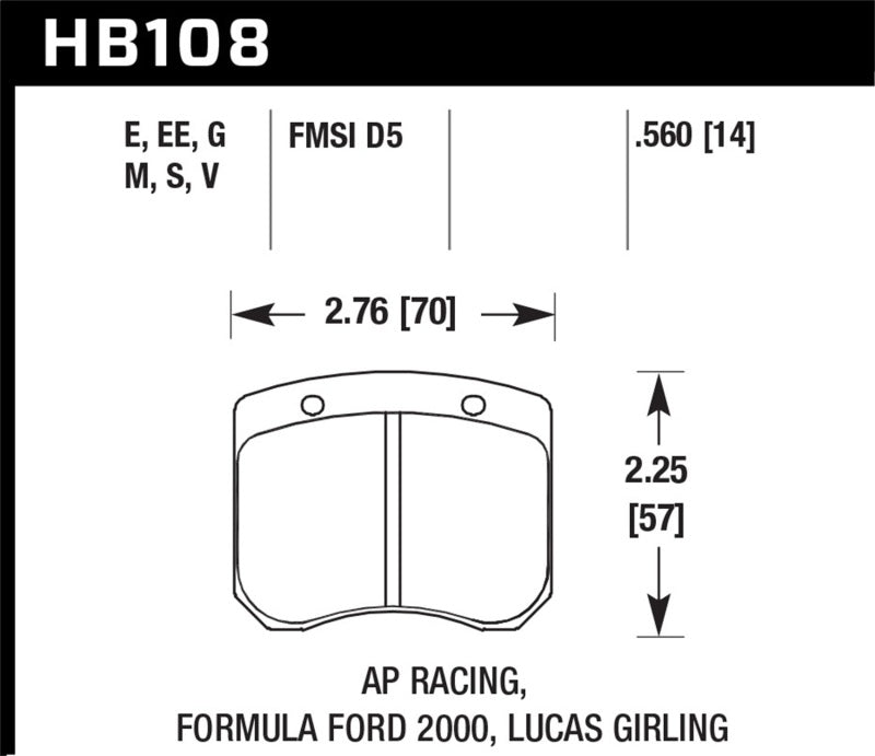 Load image into Gallery viewer, Hawk AP Racing/FF 2000 14mm DTC-60 Rear Race Brake Pads
