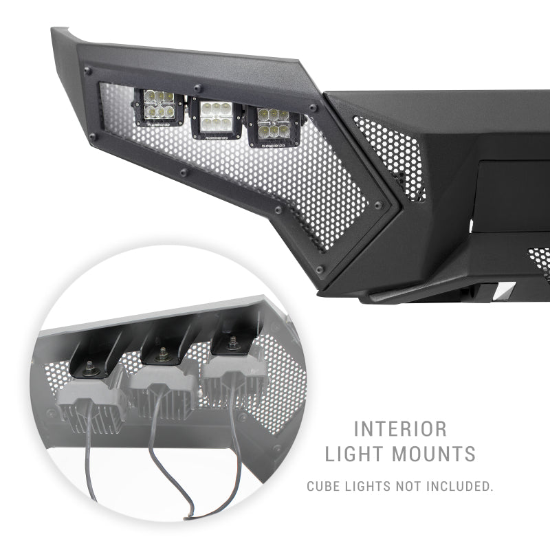 Load image into Gallery viewer, Go Rhino 16-21 Tacoma Element Front Bumper w/ Power Actuated Hide-away Light Bar Mount Tex Black
