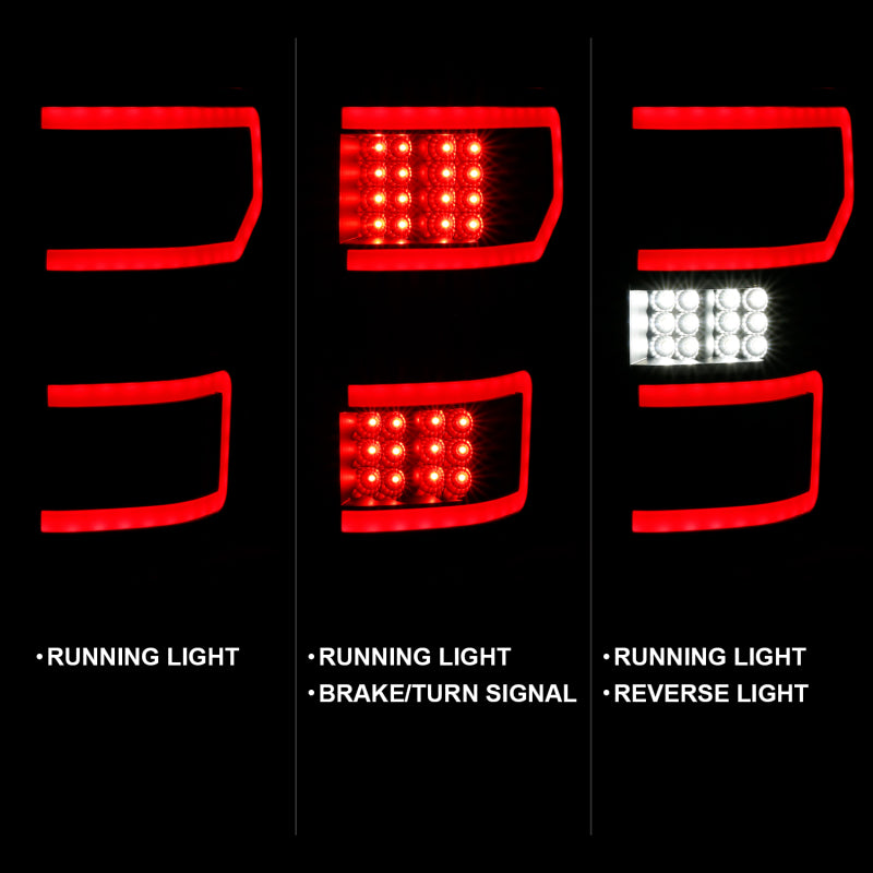 Load image into Gallery viewer, ANZO 18-19 Ford F-150 LED Taillight Black Housing Clear Lens Red Light Bar W/Sequential
