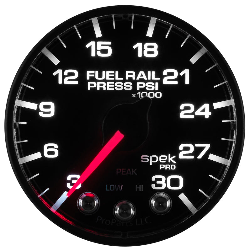 Load image into Gallery viewer, Autometer Spek-Pro Gauge Rail Press 2 1/16in 30Kpsi Stepper Motor W/Peak &amp; Warn Blk/Blk
