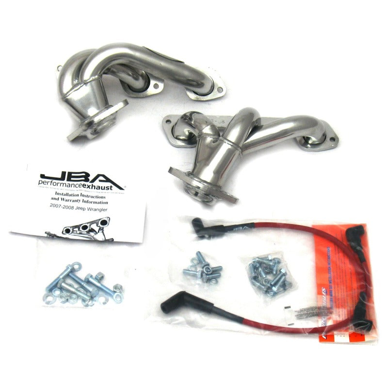 Load image into Gallery viewer, JBA 07-11 Jeep 3.8L V6 1-1/2in Primary Silver Ctd Cat4Ward Header
