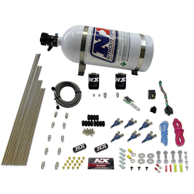 Load image into Gallery viewer, Nitrous Express 6 Cyl Gas Nitrous Kit (150-375HP) w/10lb Bottle
