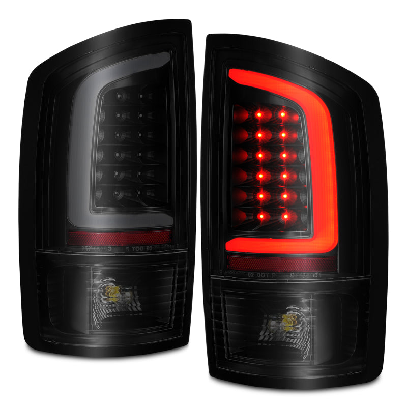 Load image into Gallery viewer, ANZO 2002-2006 Dodge  Ram 1500 LED Tail Lights w/ Light Bar Black Housing Smoke Lens
