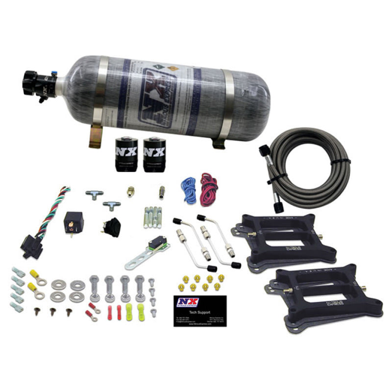 Load image into Gallery viewer, Nitrous Express Dual Holley/Gasoline Nitrous Kit (100-500HP) w/Composite Bottle
