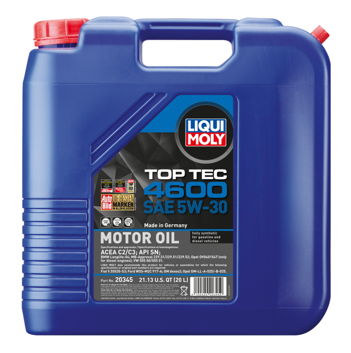 LIQUI MOLY 20L Top Tec 4600 Motor Oil SAE 5W30