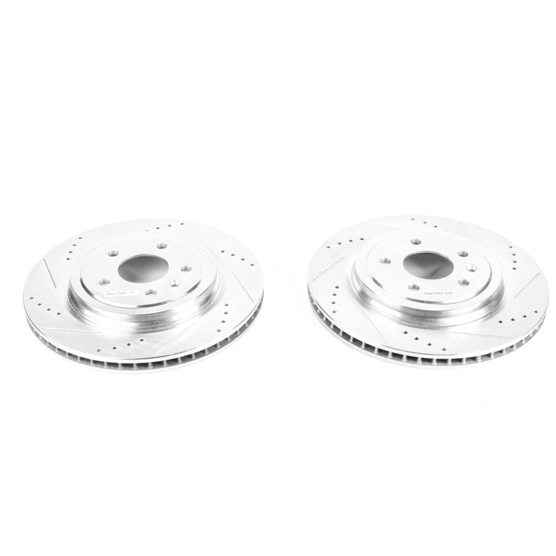 Load image into Gallery viewer, Power Stop 14-19 Chevrolet Corvette Rear Evolution Drilled &amp; Slotted Rotors - Pair
