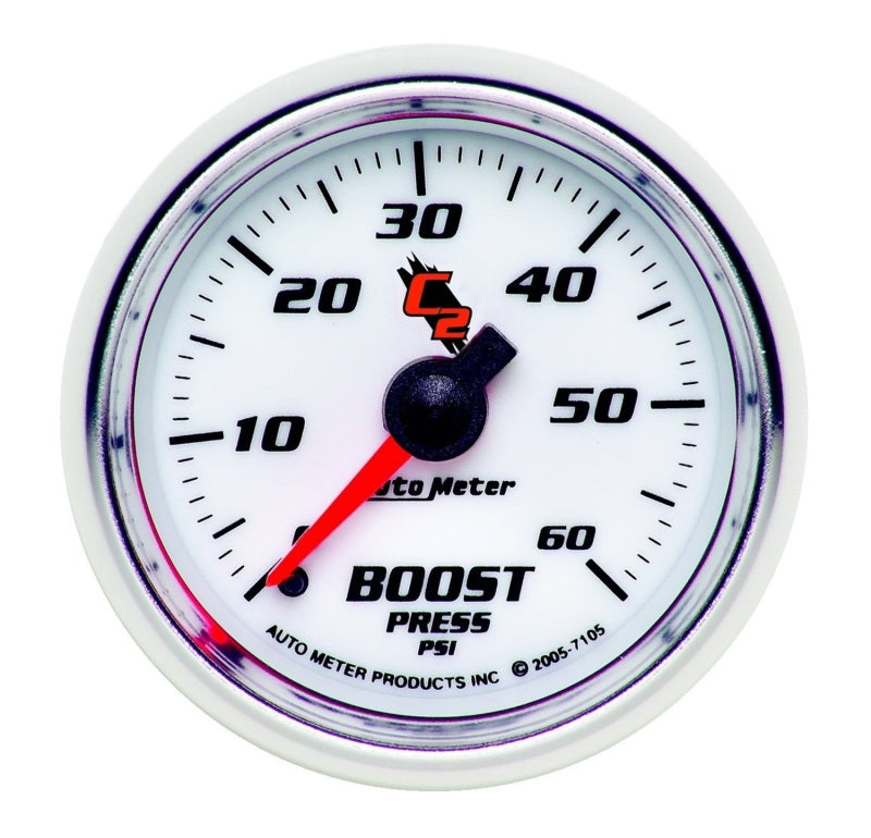 Load image into Gallery viewer, Autometer C2 52mm 0-60 PSI Mechanical Boost Gauge
