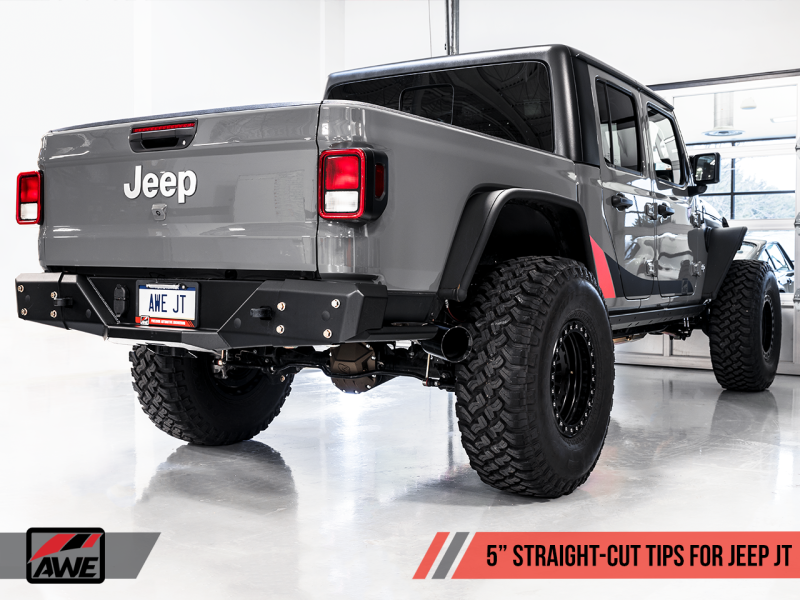 Load image into Gallery viewer, AWE Tuning 2020+ Jeep Gladiator 3.6L Trail-to-Tread (Dual Exhaust) Conversion Kit w/Diamond Blk Tips
